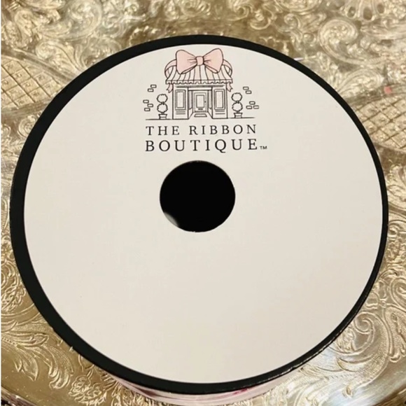 N13-New Chinoiserie Pink & White Staffordshire Dogs French Wired Ribbon - Picture 2 of 4